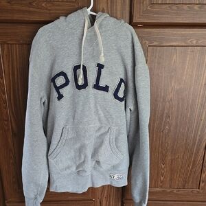 Vintage Polo by Ralph Lauren Gray Pullover Hoodie Sweatshirt